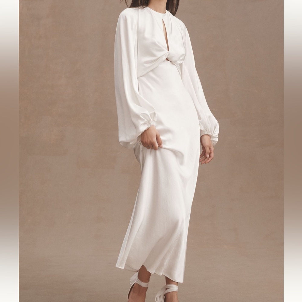 Anthropologie - Significant Other Demi Long Sleeve Open-Back Midi Dress SIZE 4/6